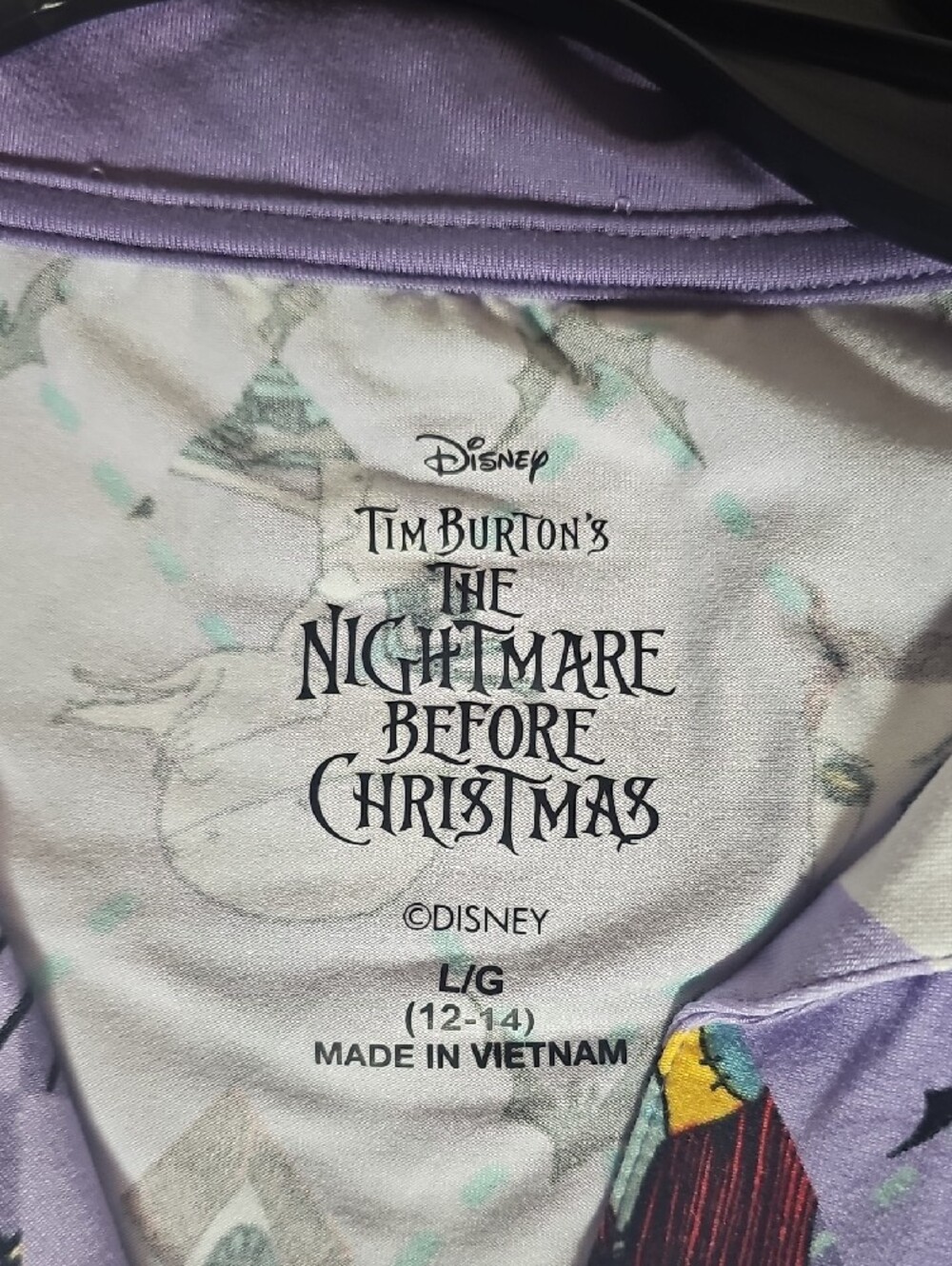 Disney Lavender The Nightmare Before Christmas Short Pajama Set Size L - Picture 2 of 9